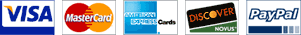 We Accept Visa,Mastercard,Discover,American Express and Paypal